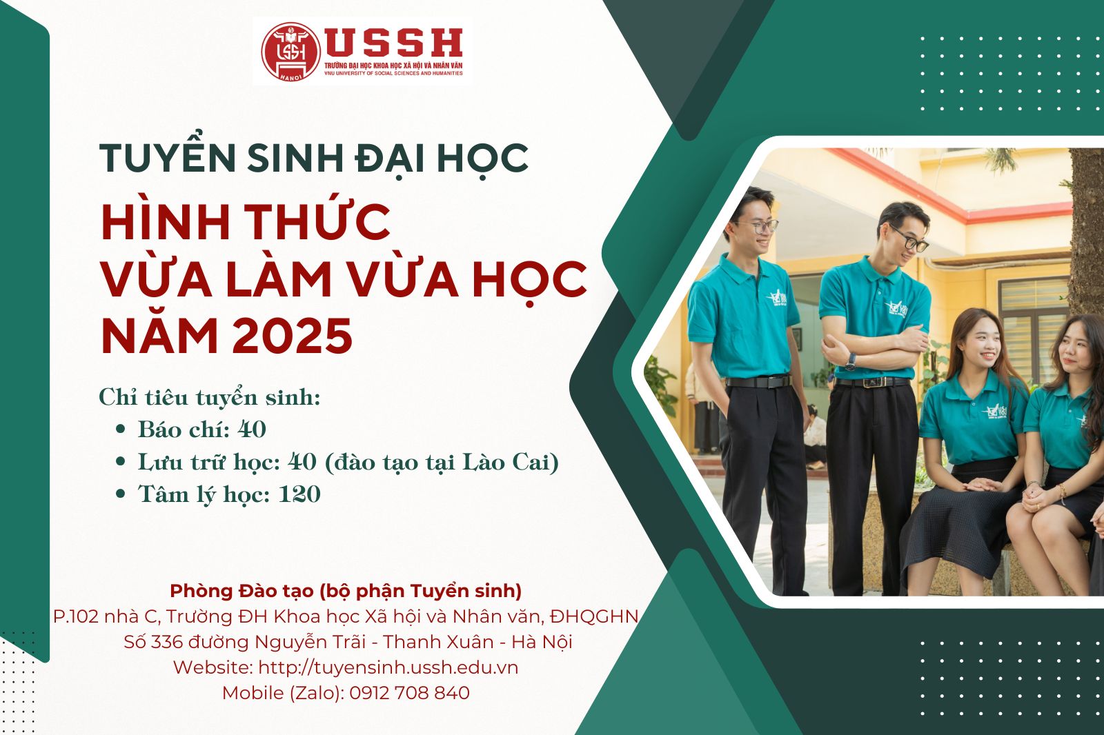 Thông báo tuyển sinh đại học hình thức Vừa làm vừa học năm 2025