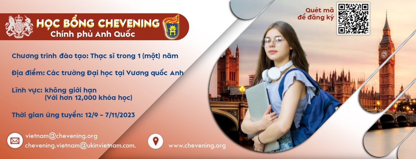 Thông báo học bổng Chevening của Chính phủ Anh